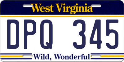 WV license plate DPQ345