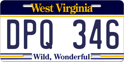 WV license plate DPQ346