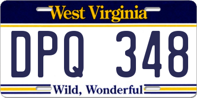 WV license plate DPQ348