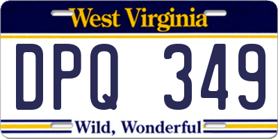 WV license plate DPQ349