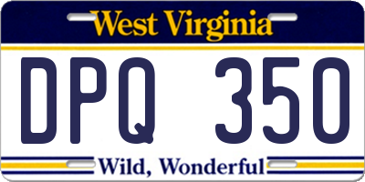 WV license plate DPQ350