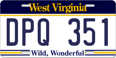WV license plate DPQ351