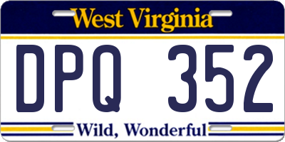 WV license plate DPQ352