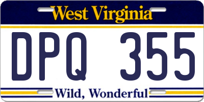 WV license plate DPQ355
