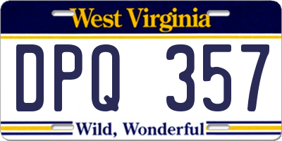 WV license plate DPQ357
