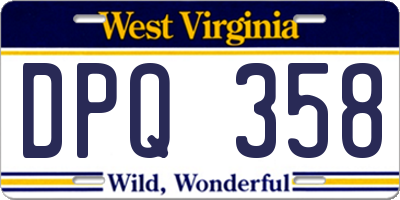 WV license plate DPQ358