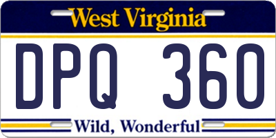 WV license plate DPQ360