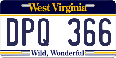 WV license plate DPQ366