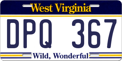 WV license plate DPQ367