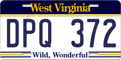 WV license plate DPQ372