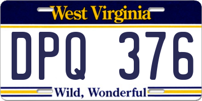 WV license plate DPQ376