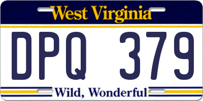 WV license plate DPQ379