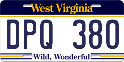 WV license plate DPQ380