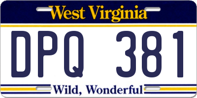 WV license plate DPQ381