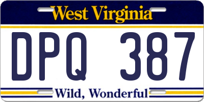 WV license plate DPQ387