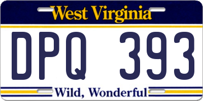 WV license plate DPQ393