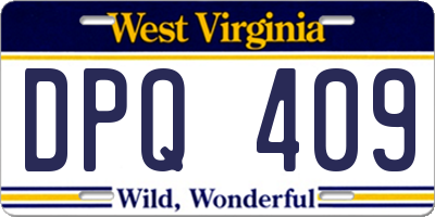 WV license plate DPQ409