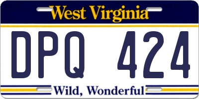 WV license plate DPQ424