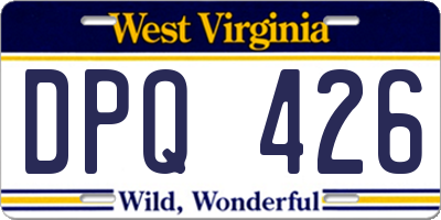 WV license plate DPQ426