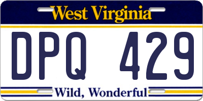 WV license plate DPQ429