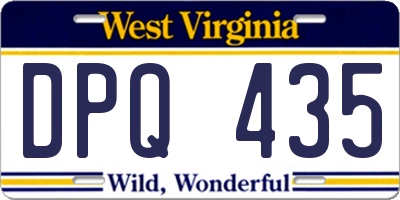 WV license plate DPQ435