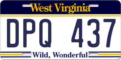 WV license plate DPQ437