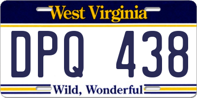 WV license plate DPQ438