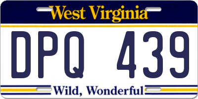 WV license plate DPQ439