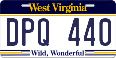 WV license plate DPQ440