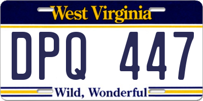 WV license plate DPQ447