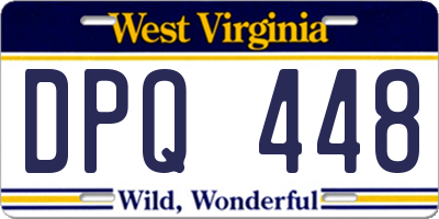 WV license plate DPQ448