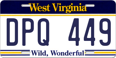 WV license plate DPQ449