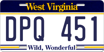 WV license plate DPQ451