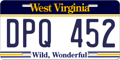 WV license plate DPQ452