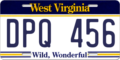 WV license plate DPQ456