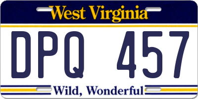 WV license plate DPQ457