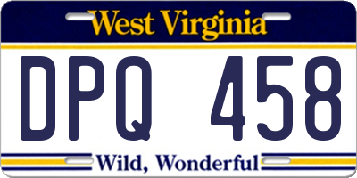 WV license plate DPQ458