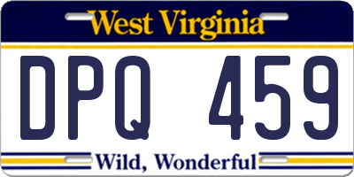 WV license plate DPQ459
