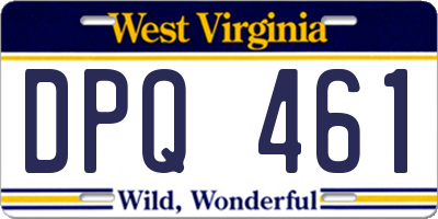 WV license plate DPQ461