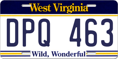WV license plate DPQ463