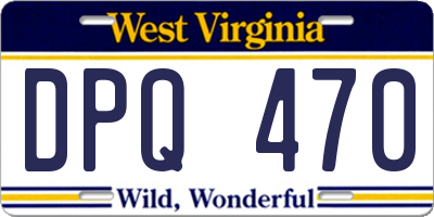 WV license plate DPQ470