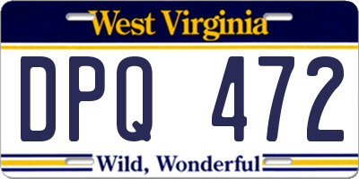 WV license plate DPQ472