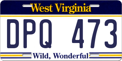 WV license plate DPQ473