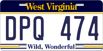 WV license plate DPQ474