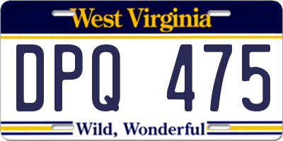 WV license plate DPQ475