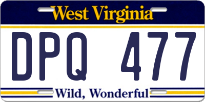 WV license plate DPQ477