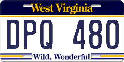 WV license plate DPQ480