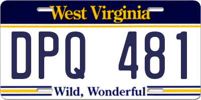 WV license plate DPQ481