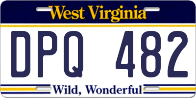 WV license plate DPQ482