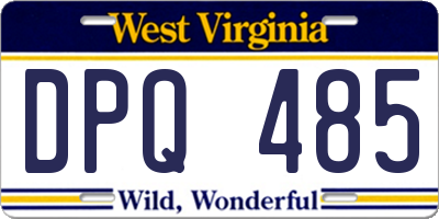 WV license plate DPQ485
